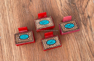 มาใหม่สไตล์ตะวันตกทําด้วยมือเครื่องมือแกะสลักหนังมินิคลิปผมหนังมินิกรงเล็บคลิปอุปกรณ์เสริมผมสําหรับสตรี - Product Image 4