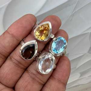 Natural Real Gemstone 925 Sterling <b>Silver</b> Handmade Designer Customized Fine Jewelry <b>Ring</b> <b>Eternity</b> Vermeil Wholesale Bulk - Product Image 6