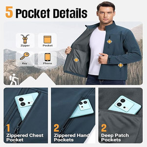 Vente en gros de veste coupe-vent en nylon softshell personnalisée pour hommes 2025 vintage avec fermeture éclair délavée pour l'hiver - Product Image 3