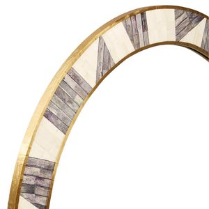 Miroir mural rond en os incrusté fait main de 32 pouces, miroir décoratif géométrique noir et blanc pour salon, chambre à coucher, décoration intérieure - Product Image 2