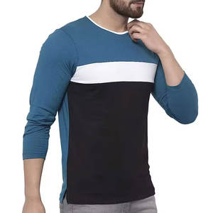 Respirant col rond solide motif Durable manches longues T-Shirt confortable Slim Fit décontracté plaine manches longues hommes T-shirts - Product Image 5