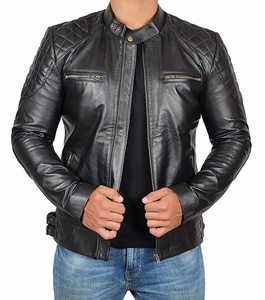 Veste en cuir pour hommes de haute qualité nouveau style High Street Fashion avec col montant et veste en toile pour hommes - Product Image 1