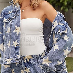 Meilleur prix Veste en jean en coton respirant sur mesure avec manches longues Conception d'impression confortable pour l'extérieur pour l'hiver - Product Image 4