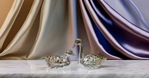 Statues modernes de canard/cygne baiser Belle aluminium pour les sculptures d'oiseaux d'amour Vastu Feng Shui Symbole de l'amour - Product Image 6