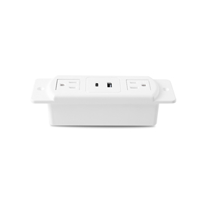 MADE in VIETNAM Bande d'alimentation à charge rapide avec 2 prises standard américaines et port USB Type C noir/blanc pratique pour le bureau - Product Image 2