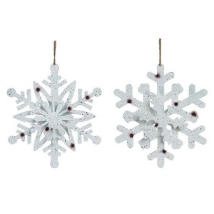 Ornements de qualité supérieure Design de flocon de neige suspendu au fini or, parfaits pour décorer les arbres de vacances et de Noël - Product Image 5