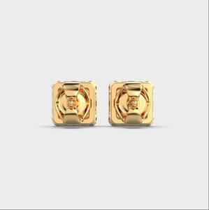 Pendientes de Diamante Cultivado en Laboratorio, Corte Asscher, Engaste de Bisel, Chapados en Rodio, Oro Blanco/Rosa/Amarillo de 18K, Regalo - Product Image 4