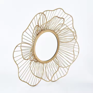 Miroir mural décoratif floral en métal Sunburst personnalisé et populaire en fer fait main moderne - Product Image 3