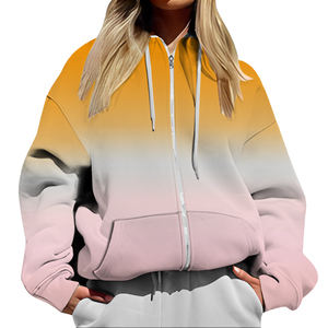 Sudadera con capucha estampada abullonada de fabricante OEM, conjunto de Jogger de 2 piezas, Sudadera con capucha polar extragrande para mujer con estampado de abullonado 3D personalizado - Product Image 4