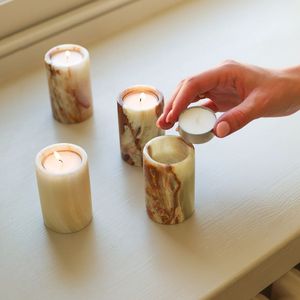 Antique marble <b>tealight</b> <b>holder</b> for elegant home decor perfect for weddings festivals spas gifting ideas modern designs - Product Image 2