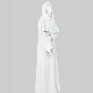 อาบายะแบบตรงสำหรับชาวมุสลิม รุ่นใหม่ล่าสุด ราคาขายส่ง ราคาประหยัด แบบคลุมศีรษะ 2 ชิ้น สำหรับผู้หญิง ผ้าชีฟองไหมแท้ 100% ผลิตในปากีสถาน - Product Image 5