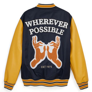 2025 Vintage Letterman <b>Varsity</b> <b>Bomber</b> <b>Jacket</b> <b>Men</b> Slim Fit Breathable Quick-Dry V-neck Winter Logo Front Customizable High - Product Image 2