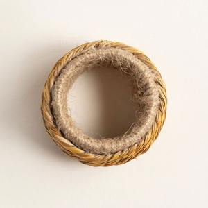 Anneau de serviette en herbe de mer tissé à la main, porte-serviettes naturel, décoration de table rustique écologique pour mariage, fête, décoration de table à manger - Product Image 3