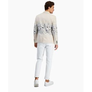 Blazer slim fit da uomo INC con motivo floreale, colore grigio, taglia L - Product Image 2