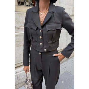 Ensemble veste courte et costume boutonné vintage pour femme, modèle 10239 - Product Image 4