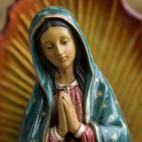 Statue personnalisée en résine peinte à la main Notre-Dame de Guadalupe, figurine de la Vierge Marie catholique, décoration religieuse pour l'autel de la maison, cadeau de foi