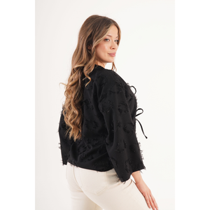 Kimono tipo bata con flecos y cintura ajustable para mujer LUSTRIN - Ligero, de poliéster, ideal como pareo para el verano y resorts - Product Image 3