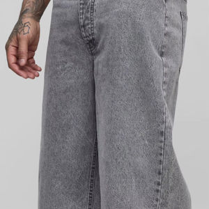 Pantalones Cortos Vaqueros de Mezclilla para Hombre, Estilo Hip Hop Urbano, 100% Algodón, Lavado Ácido, Transpirables, Impermeables, Holgados y Largos - Product Image 4