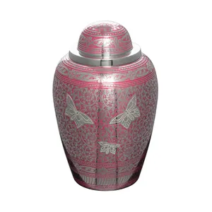 Urnes de cendres humaines de haute qualité les plus tendances Urnes papillons roses Urnes de crémation pour cendres humaines - Product Image 1
