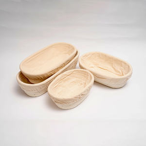 Natural Handmade Wholesale Cheap Price OEM Rattan Oval Bread Banneton Proofing <b>Basket</b> with <b>Fabric</b> Liner - Product Image 2