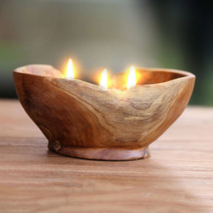 เชิงเทียนไม้สักแบบปรับแต่งได้เชิงเทียนและขาตั้งเชิงเทียนขนาดเล็กทำจากไม้ไผ่สำหรับตกแต่งบ้านที่หรูหราดีไซน์ล่าสุด - Product Image 2