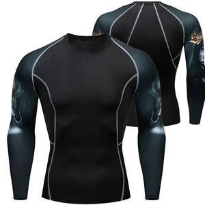 Nouveau design OEM Compression Rash Guard MMA Design personnalisé Manches courtes Respirant Vêtements de sport BJJ MMA Prix de gros - Product Image 1