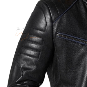 Veste en cuir noir léger respirant design moderne avec col à revers finition élégante pour clubwear date nuit ou usage quotidien - Product Image 3