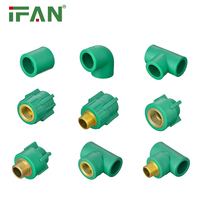 IFANPlus ISO 15874 raccord de tuyau en plastique PPR de haute qualité 20-63MM raccords de plomberie PPR raccord de tuyau vert PPR
