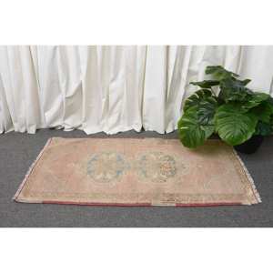 Alfombra de lana turca Beige Vintage de 1,7x3,4 pies, hecha a mano, clásica, área grande, retales abstractos, diseño Rectangular para pasillo, látex - Product Image 2