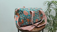 Sac de voyage matelassé en coton imprimé à la main, avec longue sangle détachable, grande capacité, durable, pour sport, yoga, décontracté, week-end