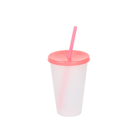 Gobelets réutilisables personnalisés écologiques de 24 oz en plastique transparent pour boissons froides avec couvercles et pailles pour cafés