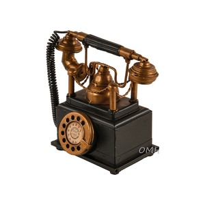 Tirelire téléphonique vintage faite à la main artisanat en bois boîtes en bois et panneaux muraux Technique peinte - Product Image 2