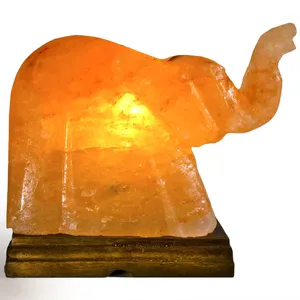 Lampes en sel en forme d'éléphant en matériaux organiques avec câblage électrique, lampes sculptées écologiques, marque SUAZ Artisan - Product Image 3