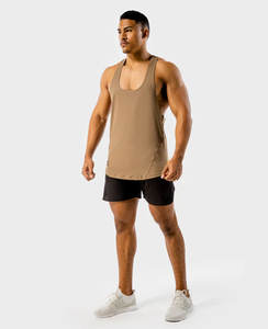 Camisetas sin mangas súper cómodas para hombre al por mayor, camisetas sin mangas de entrenamiento para gimnasio, camisetas sin mangas de algodón transpirables con tirantes atléticos para hombre - Product Image 2
