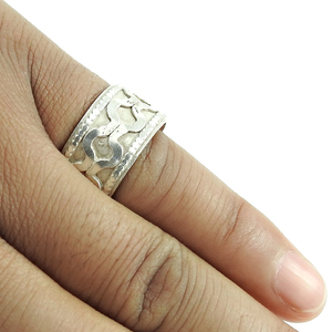 แหวนเงินแท้925วงแหวนสมาธิสีเงินสไตล์โบฮีเมียนของขวัญวันเกิดคลายเครียด - Product Image 2