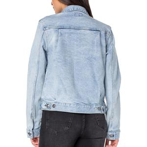 Giacca Casual da Donna in Denim Blu Plus Size con Cuciture a Vista e Bottoni Decorativi, Lavaggio Tecnico, per Tutte le Stagioni - Product Image 4