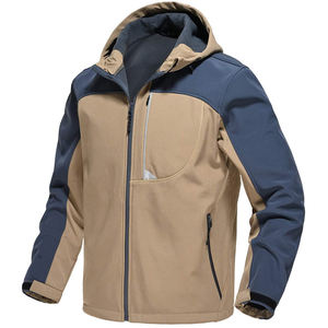 Venta al por mayor de chaqueta Softshell personalizada para hombre de invierno con soporte cremallera larga capucha transpirable exterior informal a prueba de viento diseño más recubierto - Product Image 4