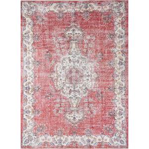 Alfombra de Lana Anudada a Mano de Gran Tamaño, Diseño de Medallón Rojo y Naranja, para Sala de Estar, Pasillo Rectangular, Modelo Pae-3944 - Product Image 1