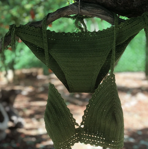 New Style Colorful Green Bikini Sample Basil Green Bikini <b>Set</b> <b>Crochet</b> Beachwear <b>Crochet</b> Swimwear Bathing Suit - Product Image 2
