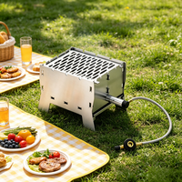 Barbecue portable pliable mini pour le camping en plein air, réchaud de camping extérieur, barbecue à gaz