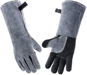 Guantes de soldadura de seguridad de cuero dividido personalizados, protección para manos y brazos, superventas, protección resistente al calor, soldadura a prueba de cortes - Product Image 1