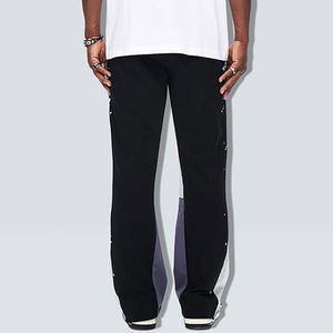 Anti Shrink Feature Fleece Fabric Made Men's Sports Training Flare Pants Street Fashion Drawstring Waist Wide Leg <b>Trousers</b> Male - Product Image 3