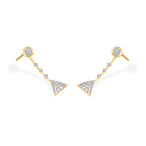 Pendientes <span class=keywords><strong>Diora</strong></span> Point Gold Drop con diamantes estilo colgante - Product Image 4