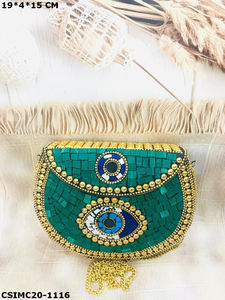 Artisan indien-Embrayages de soirée en mosaïque fabriqués à la main pour femmes Accessoire parfait pour les fêtes et les occasions spéciales Design tendance - Product Image 5