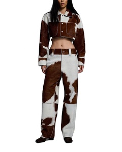 Pantalon en cuir de vachette durable pour homme, avec fourrure naturelle, style western, pour cow-boy, motard, tenue élégante - Product Image 1