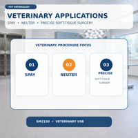 YYF SM2150 Pince bipolaire de chirurgie animale pour la scellation des vaisseaux, à mâchoires courbées petites, pour chirurgie ouverte