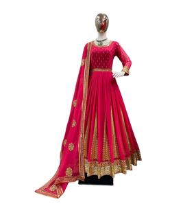 Nouveau concepteur fête porter Look lourd broderie séquence travail robe avec Dupatta indien magnifique ethnique porter robe de mariée - Product Image 1