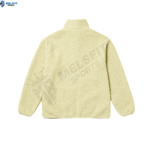 Veste en sherpa pour homme avec col montant, blocs de couleur, logo personnalisé OEM, personnalisation avant, polaire polaire, hiver - Product Image 6
