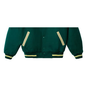 แจ็คเก็ตวาร์ซิตี้หนังแกะสำหรับฤดูหนาว สไตล์สตรีทแวร์ ผลิตตามสั่งจากโรงงาน ขายส่ง ออกแบบ OEM ระบายอากาศ กันลม สำหรับผู้ชาย ปักลายด้านหน้า - Product Image 3