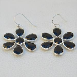 Boucles d'oreilles pendantes en argent sterling 925 certifiées à la main pour femmes en onyx noir - Product Image 4